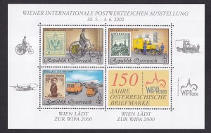 Austria    #B370a  MNH  2000  stamp exhibition sheet