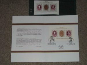 AUSTRIA,  1991 MOZART S/S MNH + SPECIAL FOLDER FDC