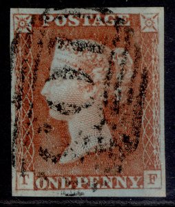 GB QV SG8, 1d red-brown, FINE USED. Cat £35. TF 