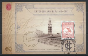 Australia SC# 3919a SG MS3984  Used $10 Kangaroo & Map with fdc  see details ...