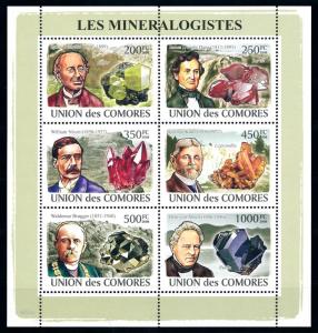 [96694] Comores Comoros 2009 (2008) Minerals Mineralogist Sheet MNH