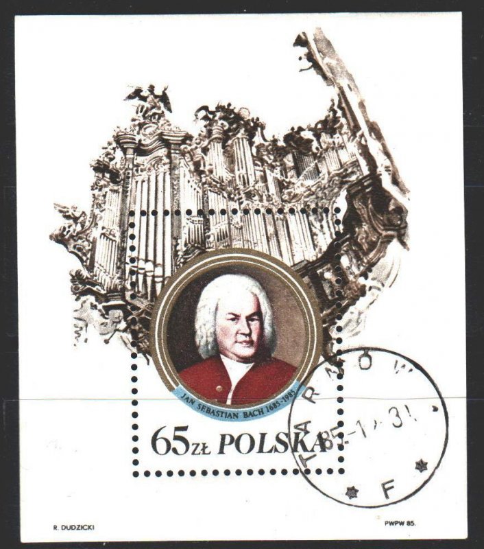 Poland. 1985. bl 97I. Bach, composer. USED.