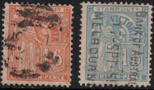 Victoria 1889 SC 167-168 Used Set $155