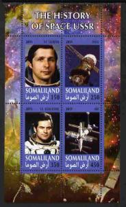 Somaliland 2011 History of Space - USSR #15 perf sheetlet...