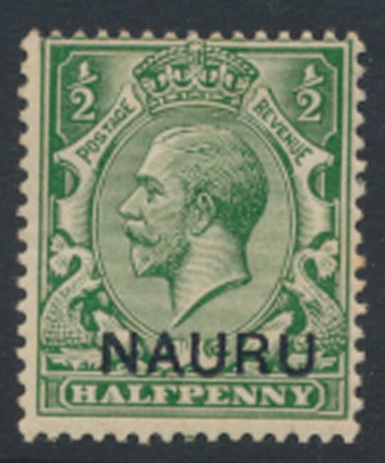 Nauru   SC# 1  GB OPT  thinker Overprint font  issued 1916- see detail & scans 