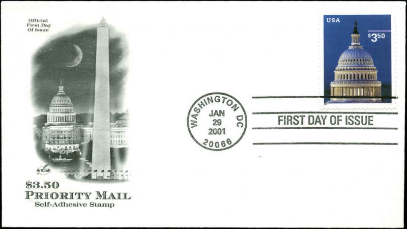 US FDC #3472 Artcraft Cachet Washington, DC   $3.50 Priority Mail