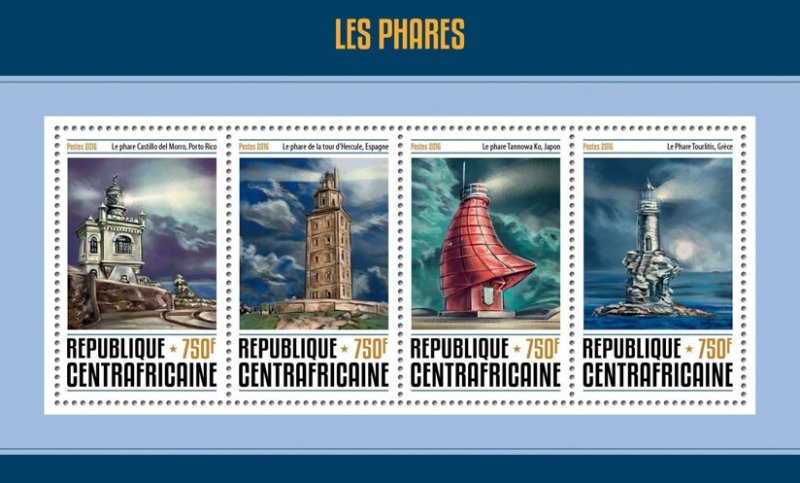 C A R - 2016 - Lighthouses - Perf 4v Sheet -Mint Never Hinged