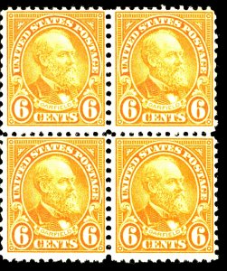 U.S. #638 MINT BLOCK OG NH