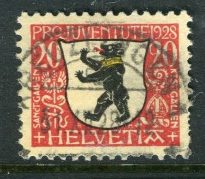 SWITZERLAND; Early Pro-Juventute issue 1928 fine used 20c. value