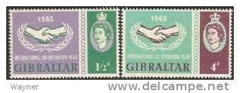 Gibraltar 1965 Scott 169-170 Intl. Cooperation Year MLH