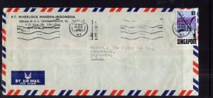 Singapore to Janesville,WI 1972 Airmail Cover