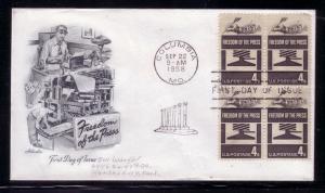 U.S. FDC Sc.# 1119 Freedom of the Press Artmaster L174 X4