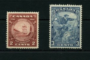 VF MNH 2c New Brunswick and 3c Cartier Canada mint