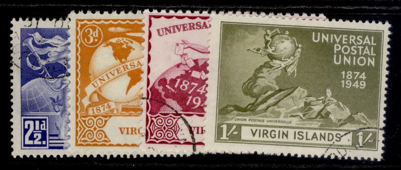 BRITISH VIRGIN ISLANDS GVI SG126-129, anniversary of UPU set, FINE USED.