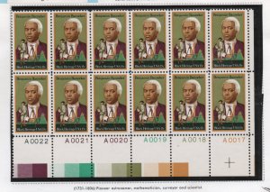 Scott # 1804  MNH Plate Block  block of 12   B.  Banneker