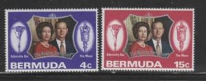 BERMUDA #296-297 1972 SILVER WEDDING ISSUE MINT VF NH O.G aa