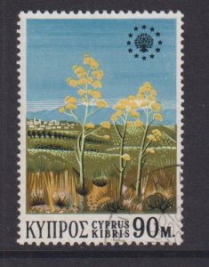 Cyprus  #345  used  1970  landscape with flowers 90m
