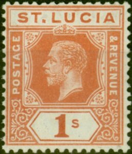 St Lucia 1920 1s Orange-Brown SG86 Fine VLMM