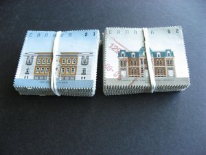 Canada wholesale 200 used $1 Yorkton, $2 Truro in 2 bundles of 100 Sc 1375-6