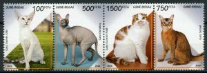 Guinea-Bissau Cats Stamps 2020 MNH Somali Scottish Fold Donskoy Cat 4v Strip