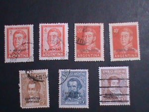 ARGENTINA STAMP-1945- VERY OLD OFFICIAL SERVICE USED STAMPS SET RARE VERY FINE