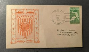 1948 USS William C Lawe DD 763 Navy Cover to New Castle PA Ship Cancel