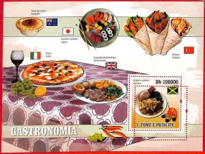 A3191- SAO TOME & PRINCIPE, ERROR MISSPERF: 2009 Gastronomia, Wine, Pizza, Flags