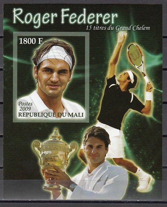 Mali, 2009 issue. Roger Federer, Tennis Player, IMPERF s/sheet. ^