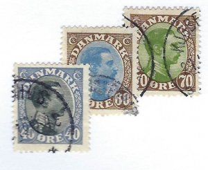 Denmark SC#117, 123, 125 Used F-VF SCV$13.00...Worth a Close Look!