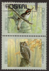 Used 1710 Hairy Woodpecker and 1712 Owl Se tenant