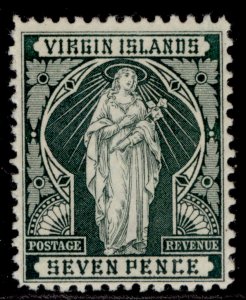 BRITISH VIRGIN ISLANDS QV SG48, 7d deep green, NH MINT. Cat £13.