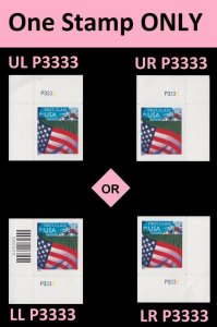 US 3449 Old Glory over Farm First Class 34c plate single P3333 MNH 2001