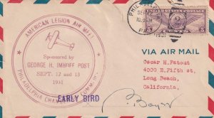 1931,Philadelphia, PA, American Legion Air Meet,Signed by Pilot C. Boyer (41271)