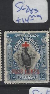 NORTH BORNEO (P2809B)  4C+12C BIRD  RED CROSS  SG 243   MOG