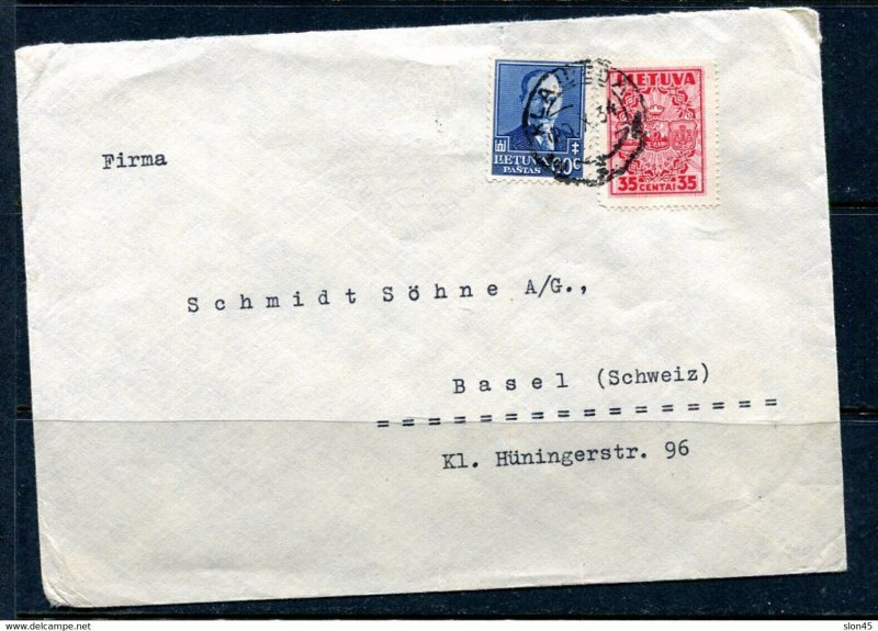 Latvia 1934 Cover Memel Klaipeda to Basel Schweiz  13752