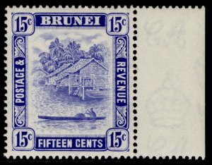 BRUNEI GVI SG86, 15c ultramarine, NH MINT.