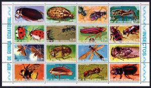 Equatorial Guinea 1978 Insects/Bees/Shlt. (16) Perforated  Mi#1370/85 MNH