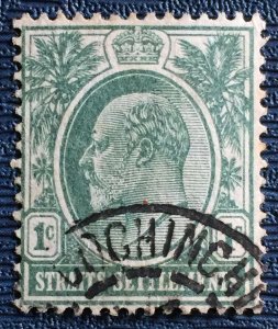 Malaya Straits Settlements clear COCHINCHINE postmark 1904 KEVII 1c MCCA M3249