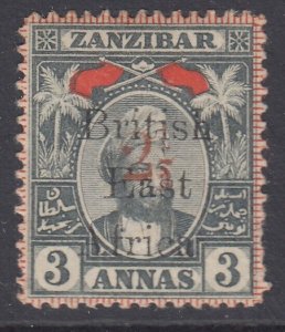 SG 89 British East Africa 1897. 2½d on 3a grey & red. Mounted mint. Few...