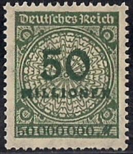 Germany #289  50Mil M Numerial, Dull Green, Mint OG NH VF