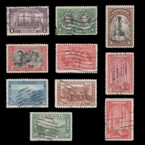 CANADA STAMP YEAR SET  1937 - 39. SCOTT # 231 - 248. USED. # 2