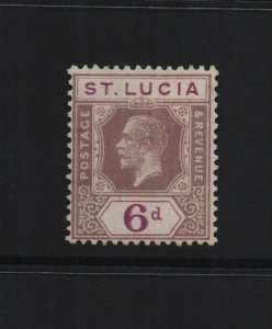 St Lucia 1918 SG84a 6d grey purple & purple - lightly mounted mint