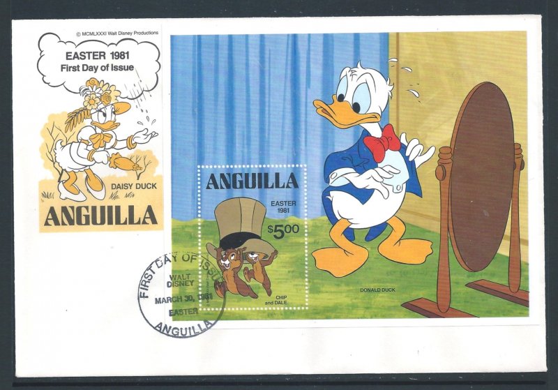 Anguilla #443 (SS FDC) Disney - Easter '81