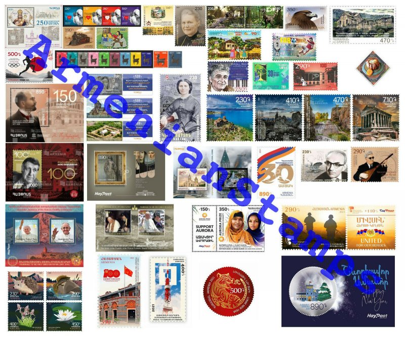 Armenia MNH** 2021 Mi 1189-1249 Scott 1246-1306 Complete Year Set Full All stamp