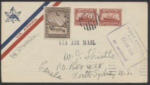 1931 Pilot Signed Flight Cover, St Anthony to St John's Newfoundland