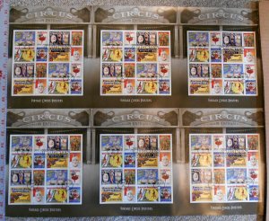 2014 Vintage CIRCUS posters MNH Sc 4905a press sheet of 6 with pictorial cancel