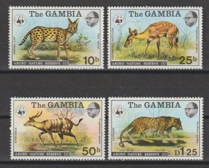 GAMBIA 1976 WWF SG 356/9 MNH