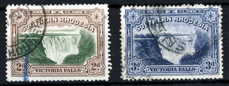 SOUTHERN RHODESIA King George V 1932 Victoria Falls Set SG 29 & SG 30 VFU