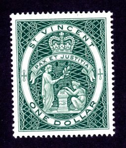 St. Vincent 196 MH 1955 $1.00 dull green