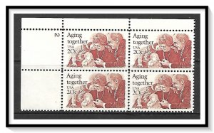 US #2011 Aging Together Plate Block MNH
